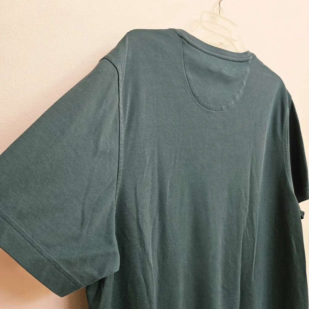 Tasso Elba Mens Teal Blue Turquoise Supima Cotton Blend Crewneck T-Shirt XL